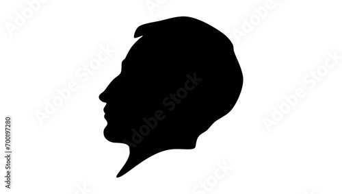 Ludwig Borne, black isolated silhouette