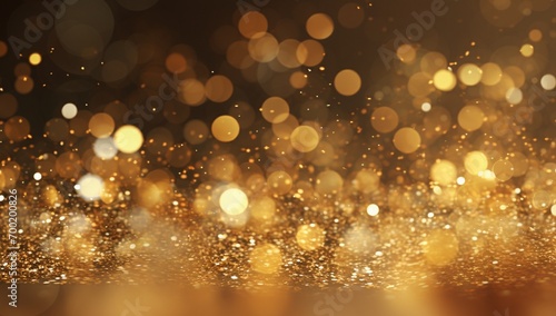 Abstract gold bokeh background. Christmas and New Year holidays concept.
