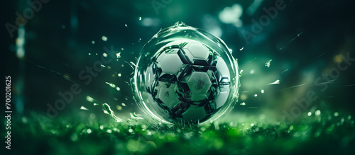 Abstract background with soccer ball in energy field © ART_ist