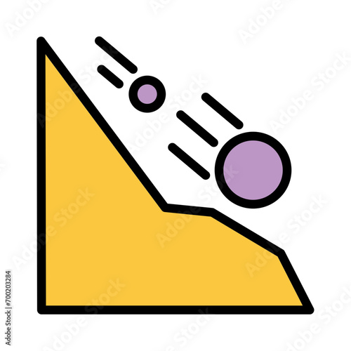 Land Slide Danger Filled Outline Icon