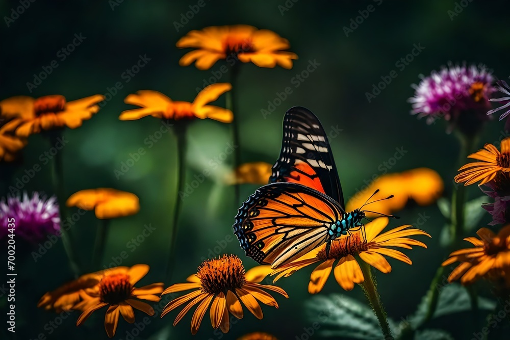 butterfly on flower butterfly on flower