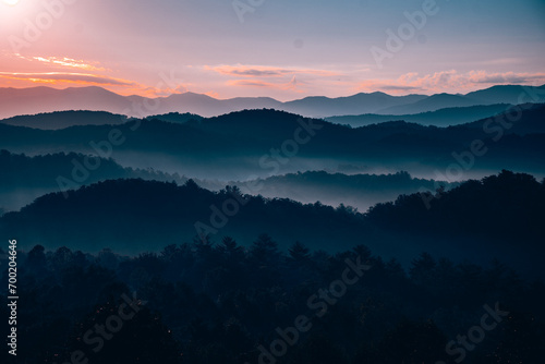 Photography Sunrise over the Great Smoky Mountains in Tennessee