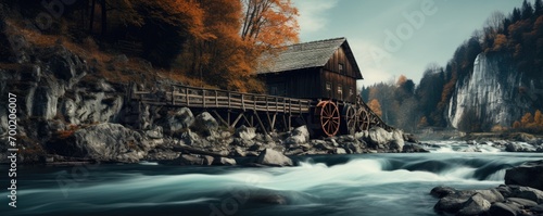 Fotografia Old historic water mill in beautiful landscape