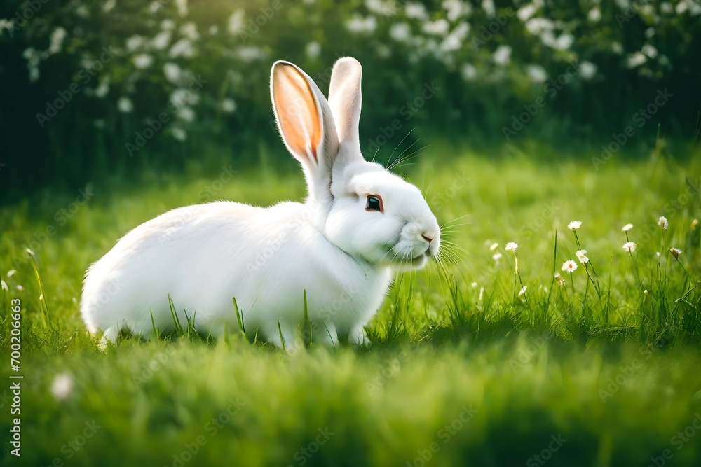 white rabbit on green grass white rabbit on green grass