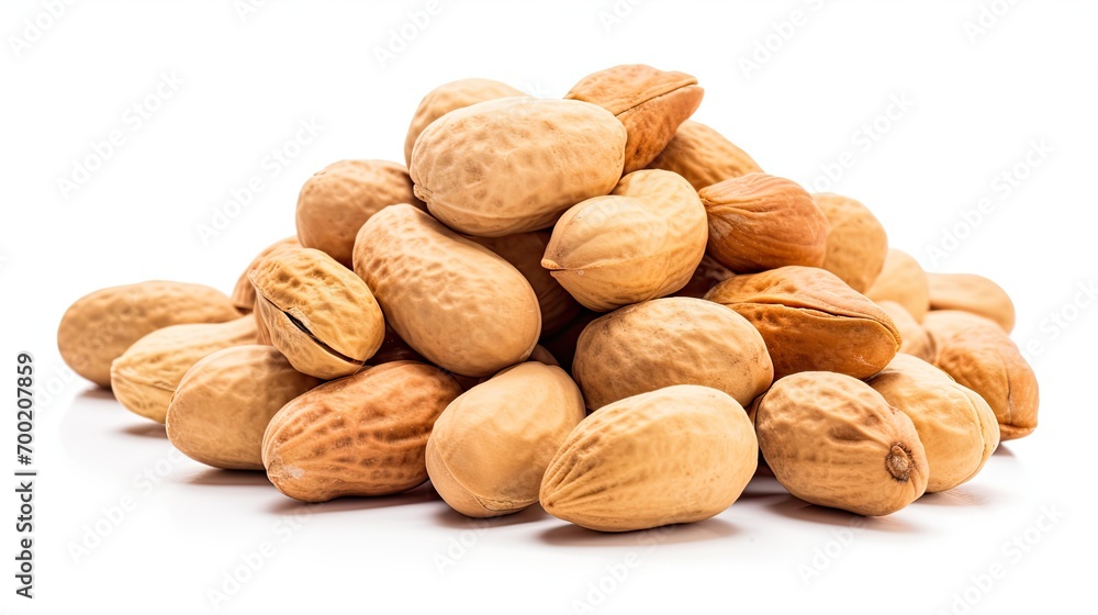 Pile of peanuts in shell isolated on a white background Pile of peanuts in shell isolated on a white background