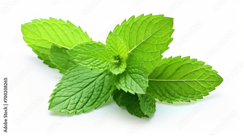 Fresh mint leaves isolated on white background Fresh mint leaves isolated on white background