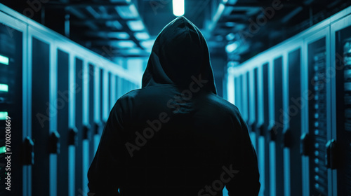 A Hacker in the server room photo