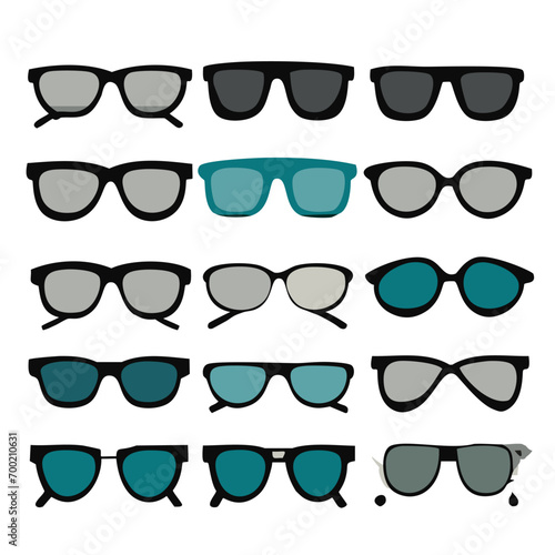 Glasses collection. Sunglasses set. Vector