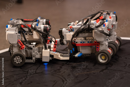 sumo robot wrestling in the black arena