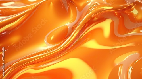 Vibrant Orange Abstract Liquid Waves