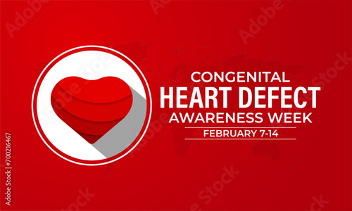 Congenital Heart Defect Awareness Week observed each year during February 7–14 .Calligraphy Poster Design. love icon .Vector illustration. photo