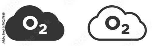 Oxygen gas flat vector icons 