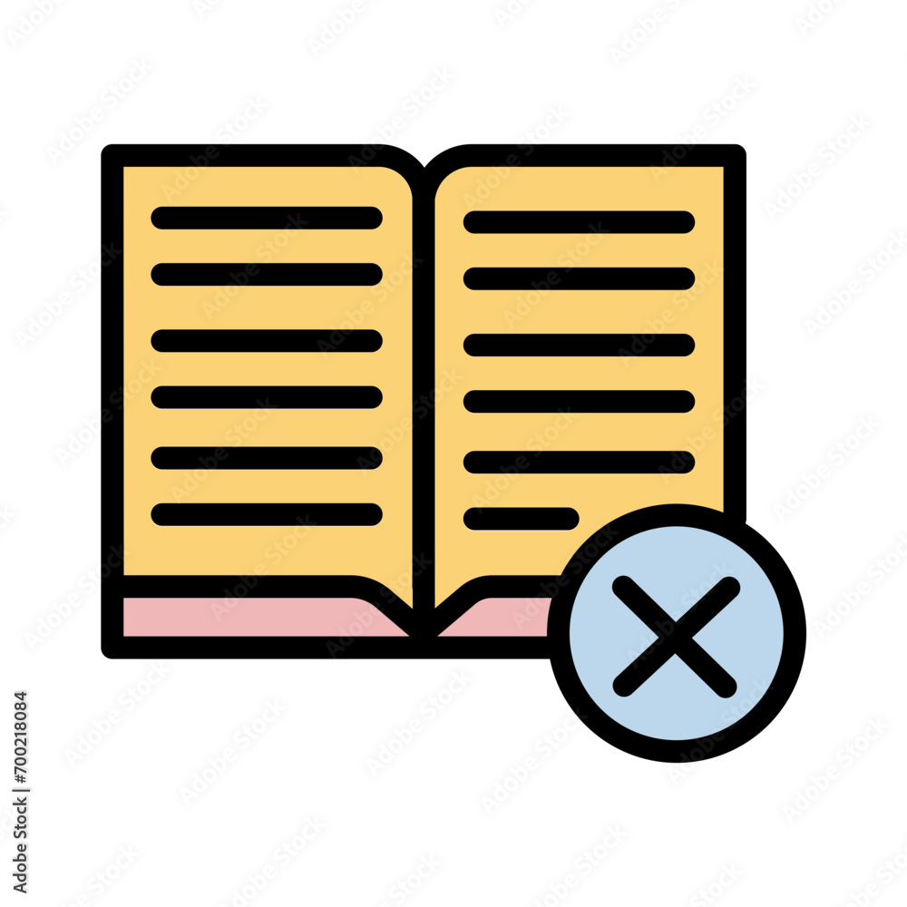 Book Cancel Read Filled Outline Icon Book Cancel Read Filled Outline Icon