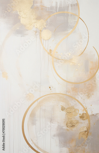 Taupe abstract with Golden Swirls 
