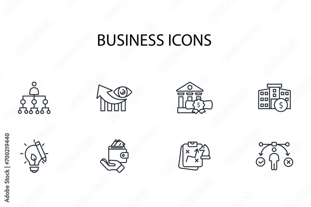 Business icon set.vector.Editable stroke.linear style sign for use web design,logo.Symbol illustration. Business icon set.vector.Editable stroke.linear style sign for use web design,logo.Symbol illustration.