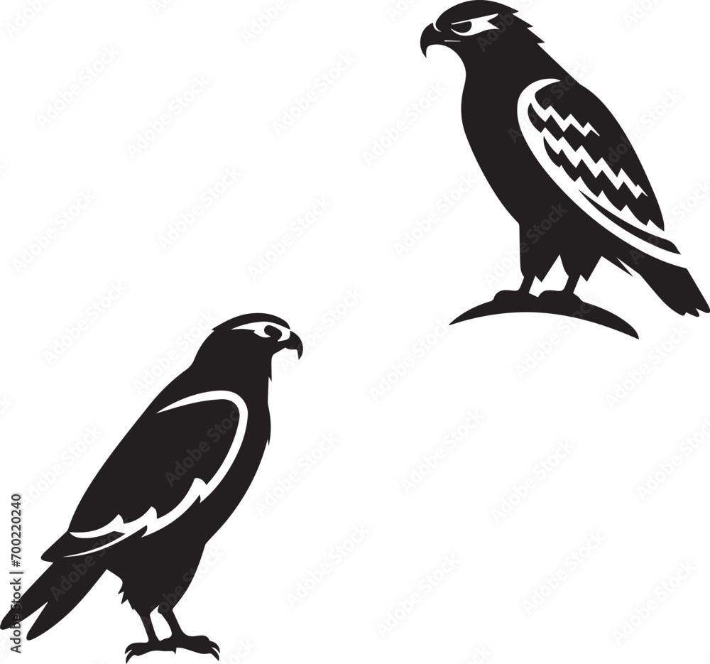 Obraz premium Birds Vector Silhouette on white background 