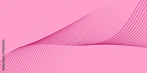 Abstract background with waves for banner. Medium banner size. Vector background with lines. Element for design isolated on pink. Pink. Valentine's Day