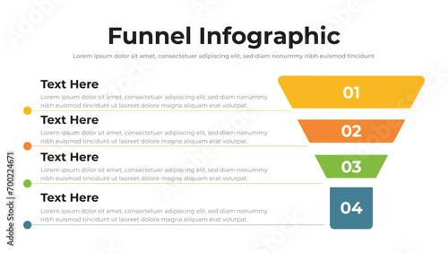 Funnel infographic presentation layout fully editable.