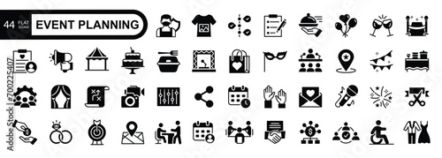 Event planning flat  icon set .Vector illustration