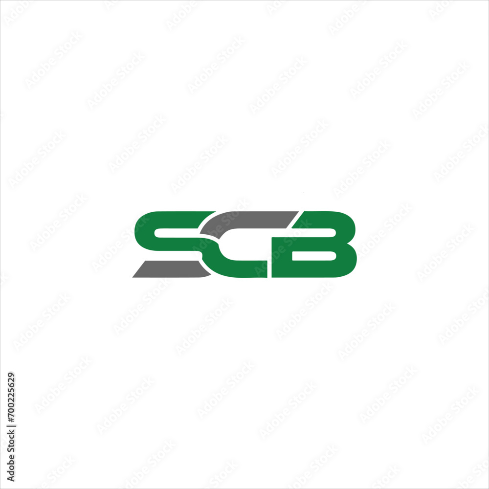 SCB logo. S C B design. White SCB letter. SCB, S C B letter logo design. Initial letter SCB linked circle uppercase monogram logo. S C B letter logo vector design.	
