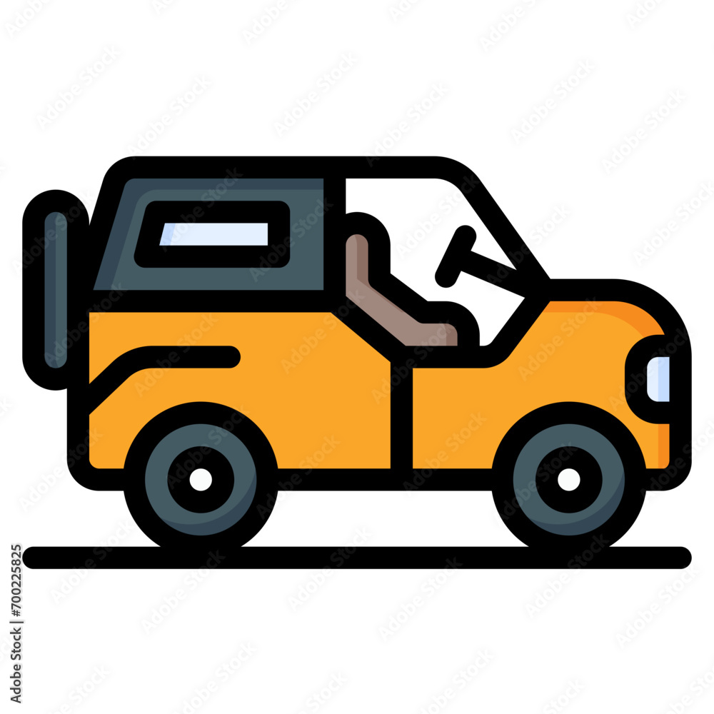 jeep, Off road, suv car, car, vehicle, transportation Filled Outline Icon jeep, Off road, suv car, car, vehicle, transportation Filled Outline Icon