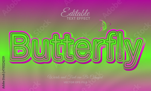 Butterfly Editable Text Effect , Vector file template design