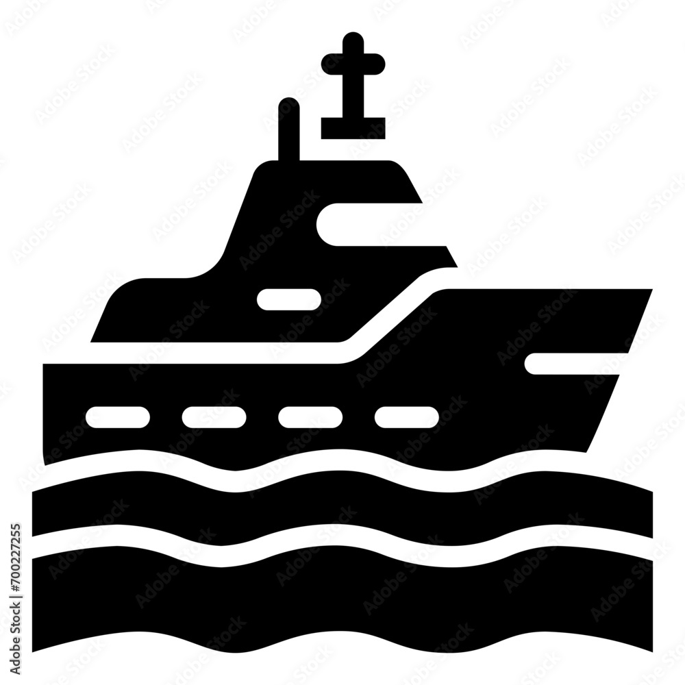 Obraz premium ship, cruise, boat, yatch, vehicle, transportation Glyph Icon