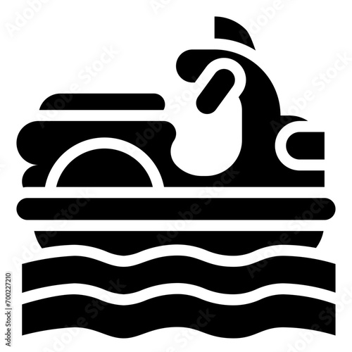  jet ski, water sport, sea transport, sea scooter, vehicle, transportation Glyph Icon