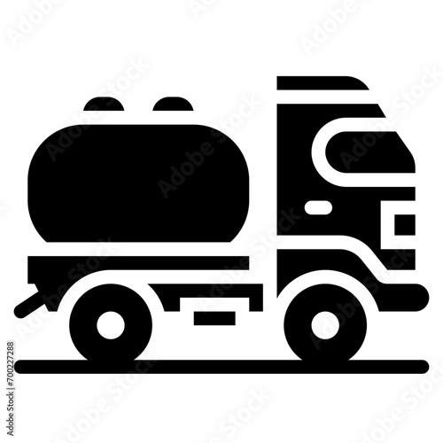  tank truck, oil tank, fuel truck, truck, vehicle, transportation Glyph Icon