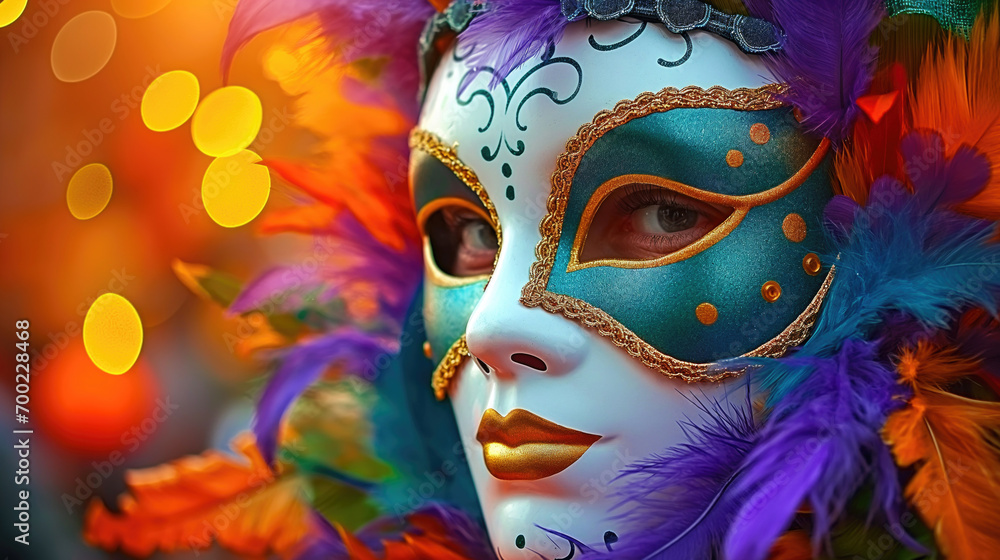 Carnival mask, colorful decorations