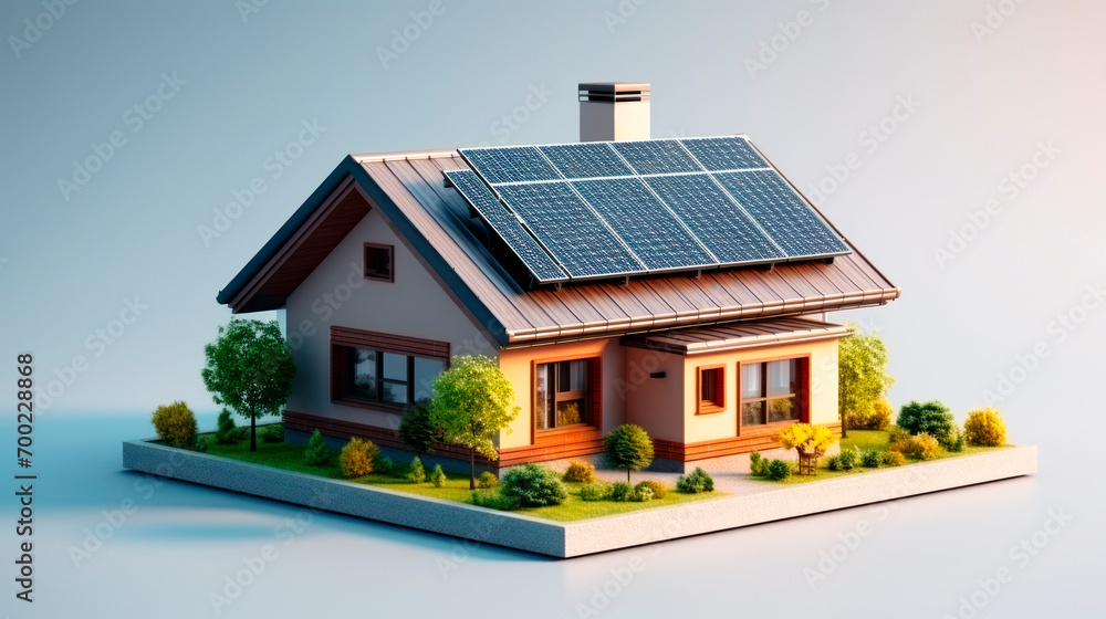 Beautiful detached house with solar panels, alternative energy, recycling, autonomy Beautiful detached house with solar panels, alternative energy, recycling, autonomy