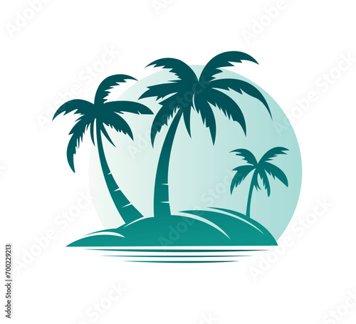 Fototapeta Naklejka Na Ścianę i Meble -  tropical island with tree logo