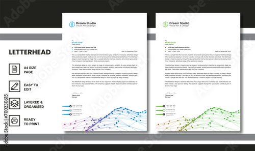 professional modern creative abstract clean colorful letterhead design template