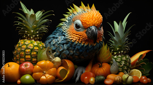 Realistic Fruits and animals mixed together © Robert