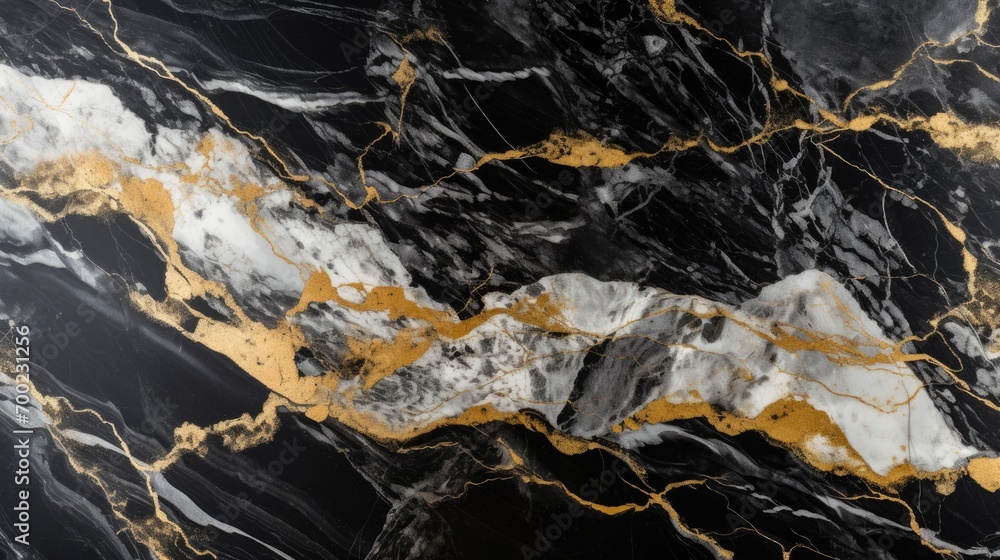 black, gold and white marble texture background