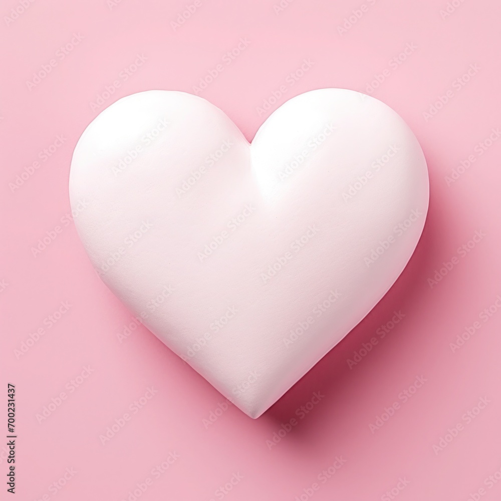 happy valentines day frame with papercut on a pink background. generative ai