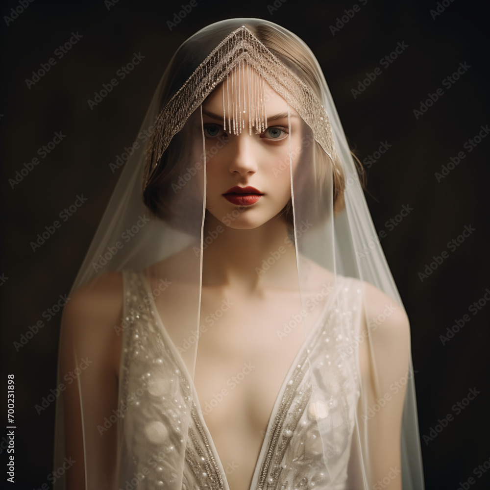portrait of a bride with a veil portrait of a bride with a veil