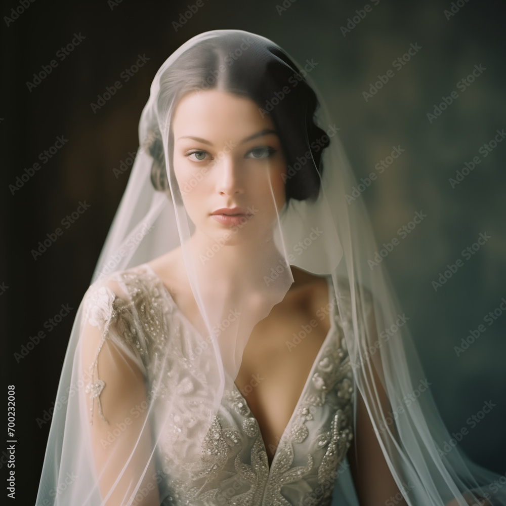 portrait of a bride with a veil portrait of a bride with a veil