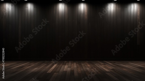 Wallpaper Mural wood floor with dark black wall for present product Torontodigital.ca