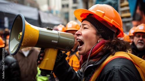 female activists give speeches and encourage protesters in demonstrations © saka