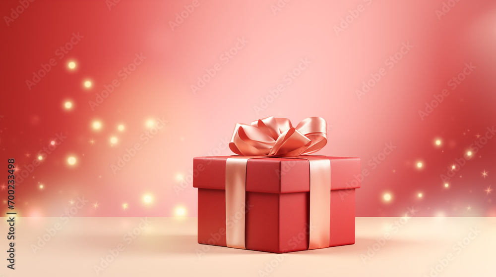 Wrapped Gift Box for Woman, Peach Fuzz Color Background