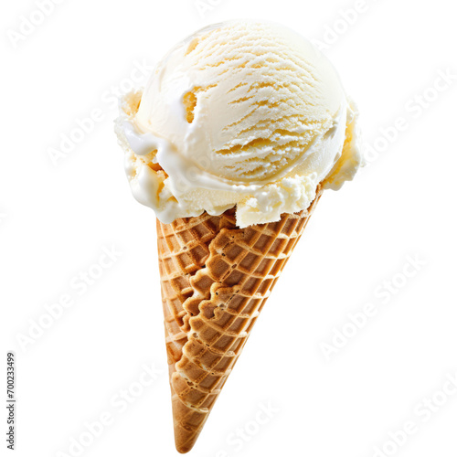 An ice-cream cone on white background 