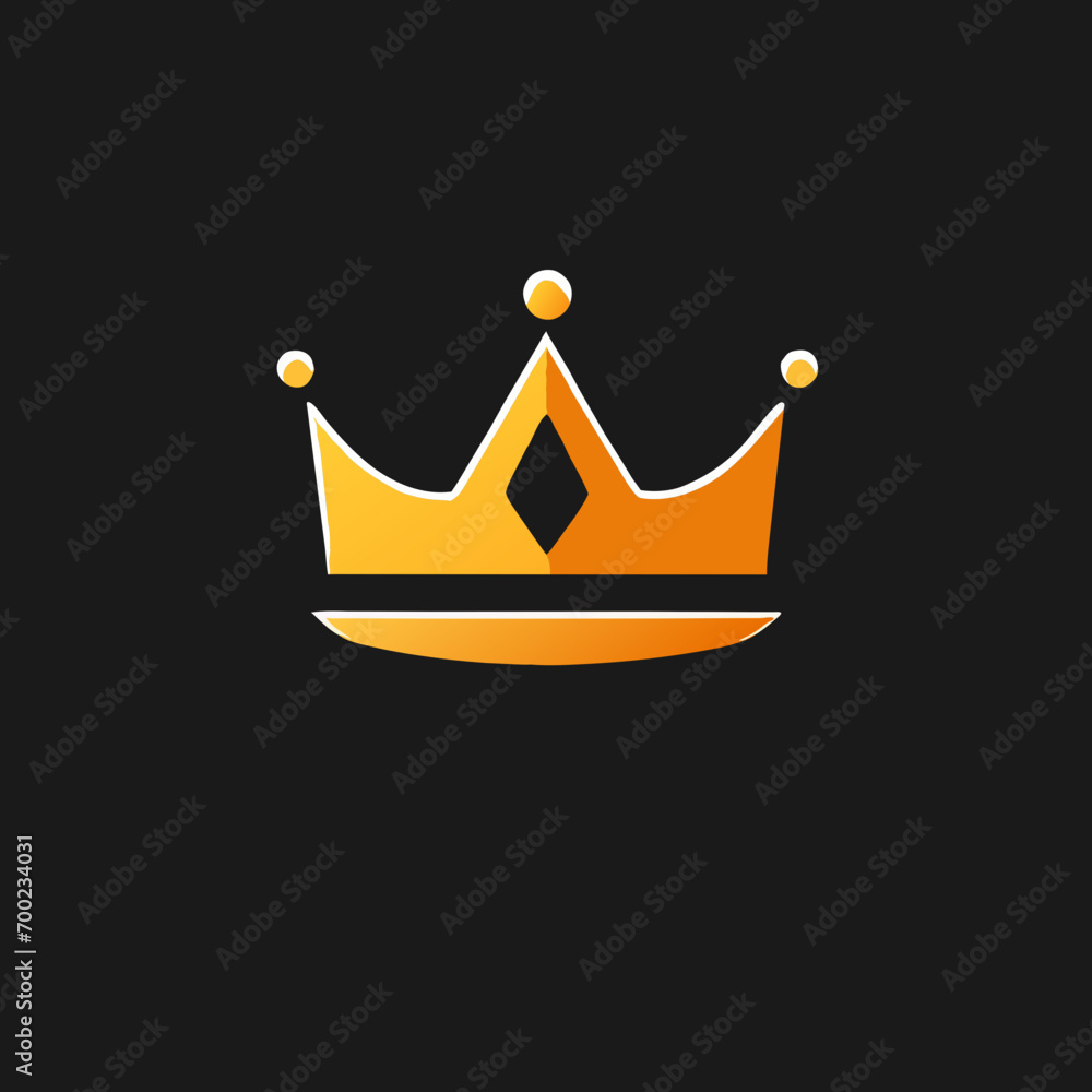 Crown Flat logo design creative Crown Flat logo design creative