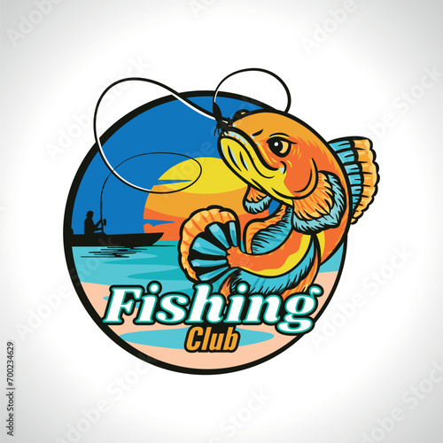 a fisher man fishing predator fish on boat