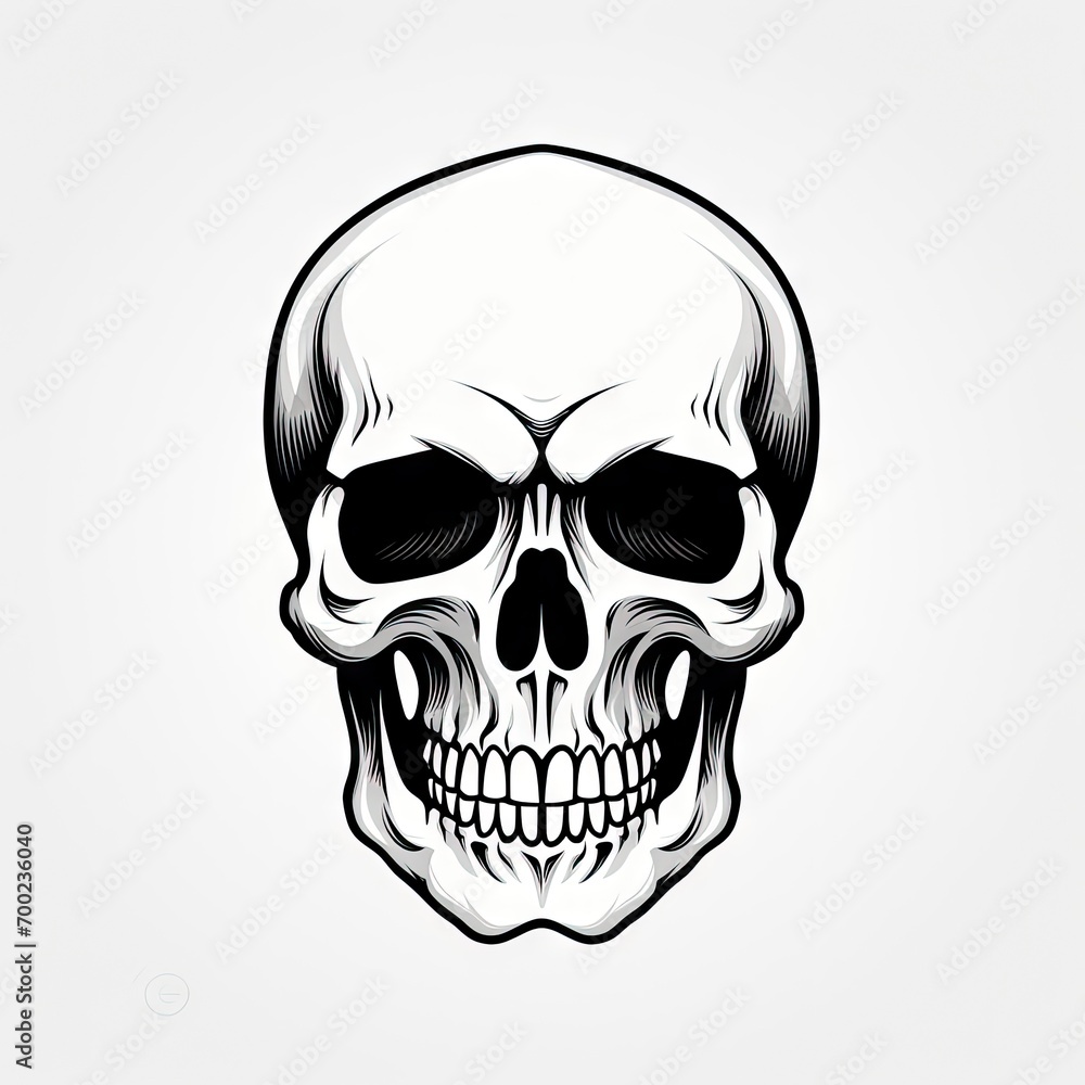 Geometric Skull and Foliage - Edgy Monochromatic Design for Apparel and Bold T-Shirt Graphic. Geometric Skull and Foliage - Edgy Monochromatic Design for Apparel and Bold T-Shirt Graphic.