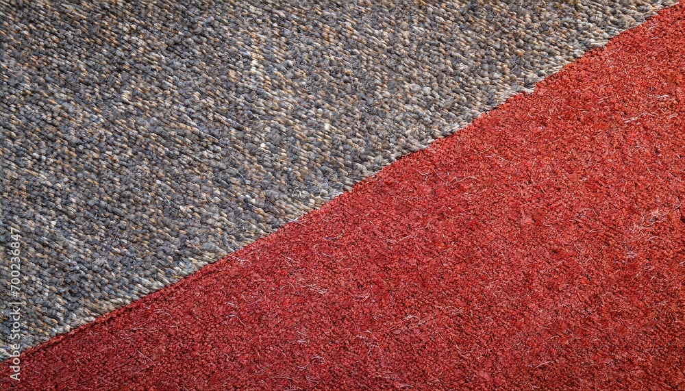 Fototapeta premium Red and grey Color Carpet Texture Top Wiev