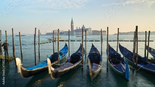 Timelapse video of San Marco Canal with San Giorgio Maggiore island in the background in Venice, Italy
 photo