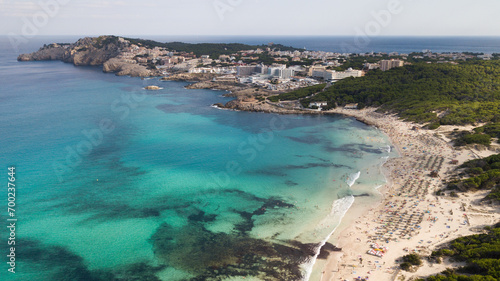 SPAIN - MALLORCA Drone view for a beautiful mediterranean beach
