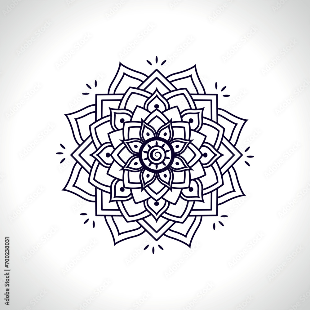 Fototapeta premium circle ornament floral pattern decorative flowers