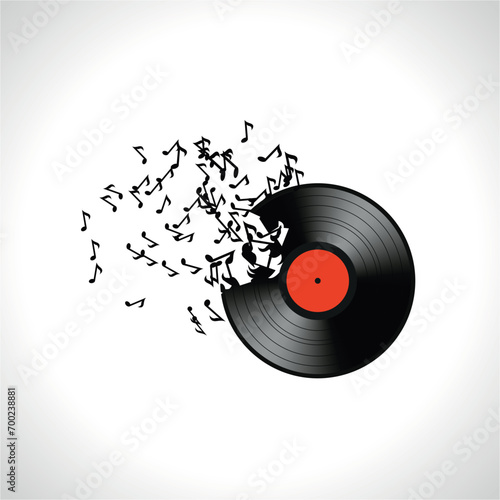 a broken vinyl record